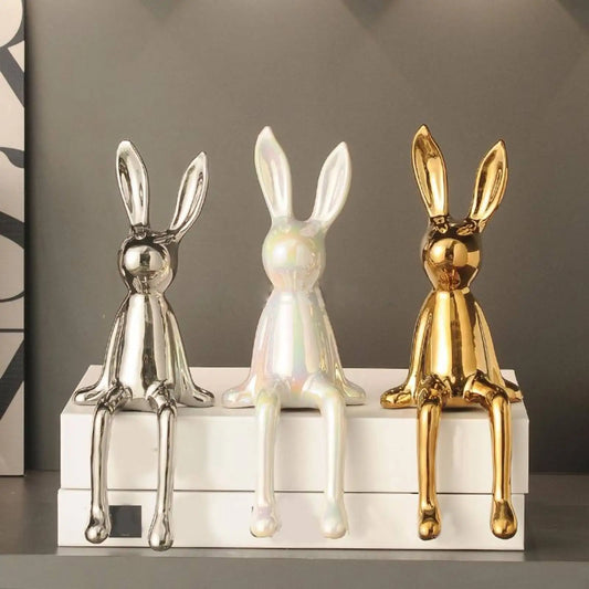 🐰 Sitting Rabbit Statue – Elegant Figurine Sculpture for Home & Office Decor 🐰