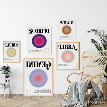 ✨Zodiac Aura Wall Art – Mystical Astrology Canvas Print ✨