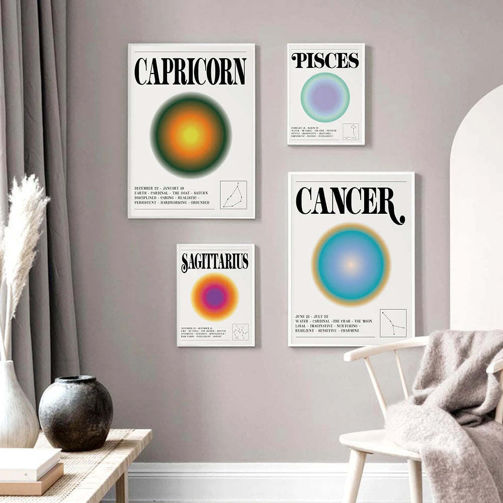 ✨Zodiac Aura Wall Art – Mystical Astrology Canvas Print ✨