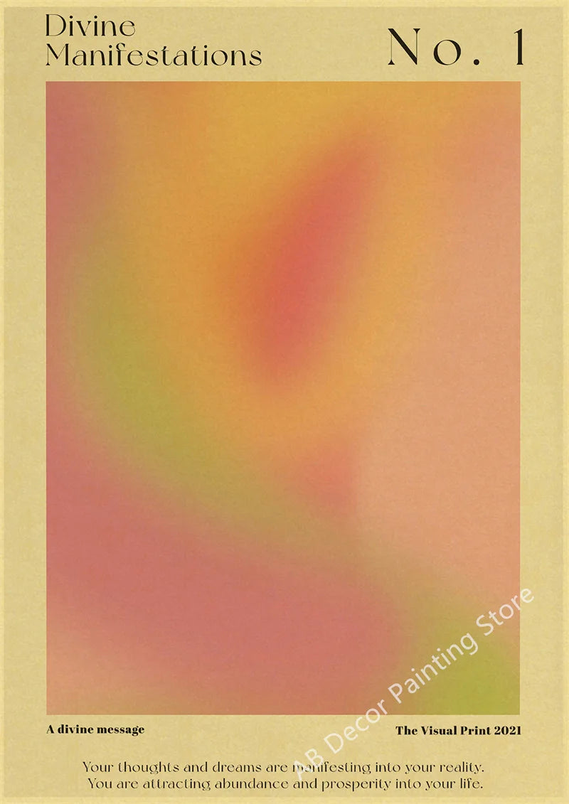 ✨ Angel Numbers Aura Wall Art – Mystical Gradient Canvas Print ✨