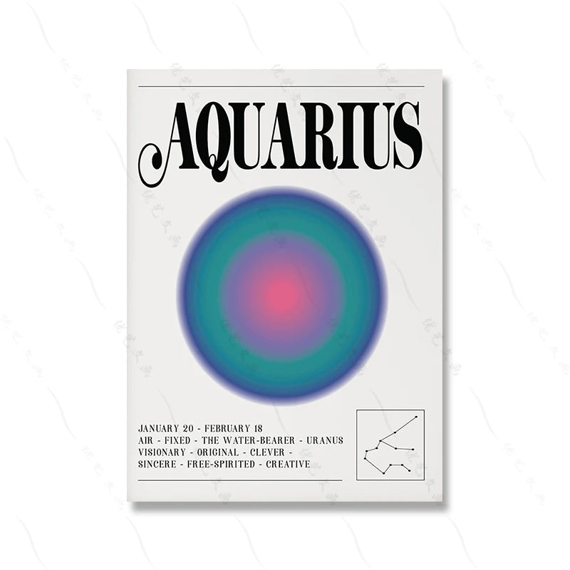 ✨Zodiac Aura Wall Art – Mystical Astrology Canvas Print ✨