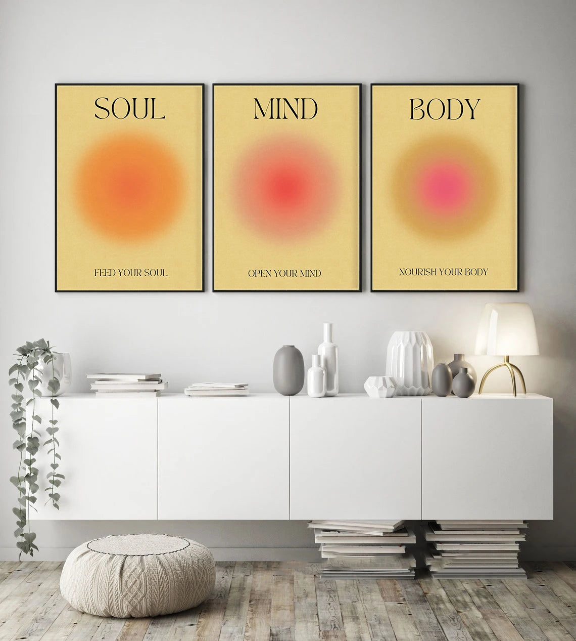 ✨ Angel Numbers Aura Wall Art – Mystical Gradient Canvas Print ✨