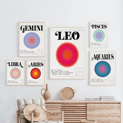 ✨Zodiac Aura Wall Art – Mystical Astrology Canvas Print ✨